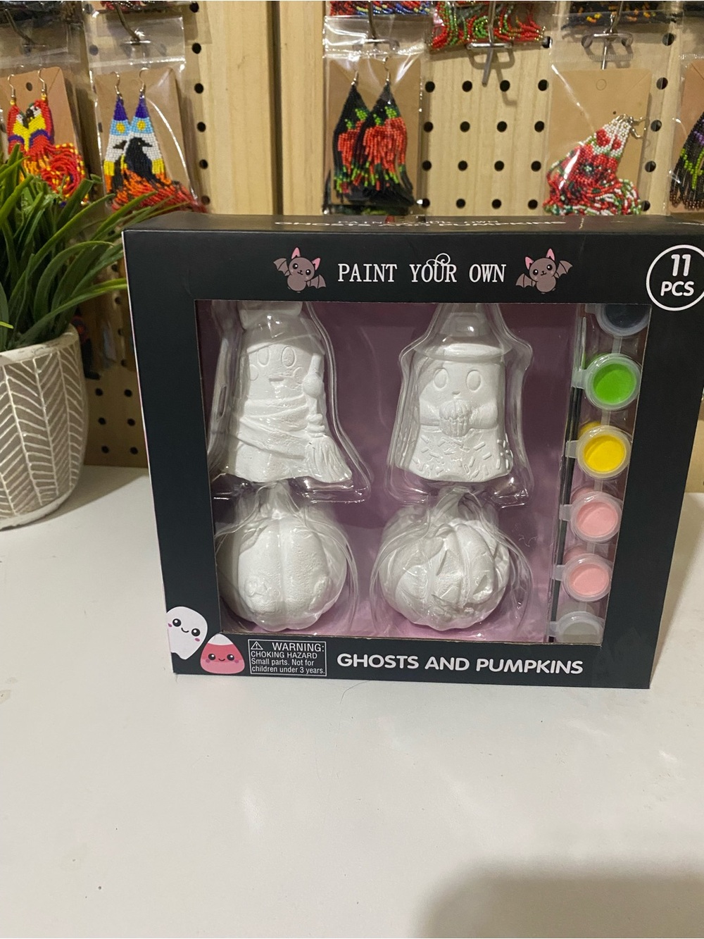 Paint Your Own Ghosts and Pumpkins Craft Set - White Ceramic